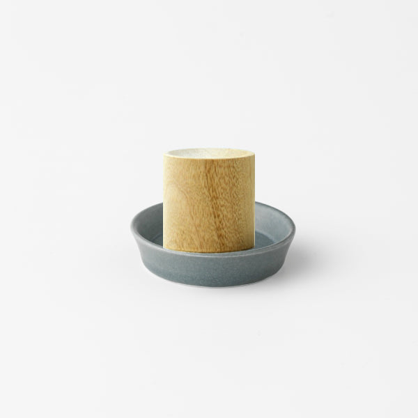 KUSU HANDMADE Ceramic Plate for Diffused Wood - Warm Grey